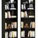 Furinno Jaya Book Shelf Set of 2, 5-Tier Bookshelf, Bookcase, with Adjustable Shelf, 9.5 x 24.5 x 71, for Home Office, Living Room, Espresso