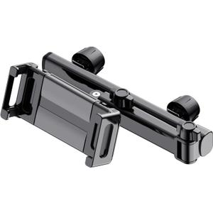 Car Headrest Mount for Tablets and Phones Adjustable Rotation Aluminum Alloy Holder Backseat Entertainment (Bracket set)