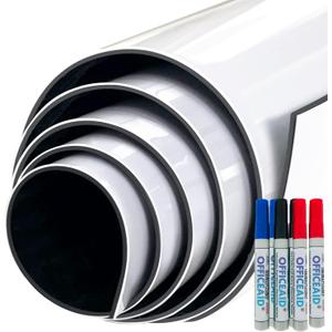 Flexible Jumbo Dry Erase White Board Roll, 41x96 Inch Large Sticky Blank Laminated Whiteboard Paper, Huge Erasable Adhesive Wall Poster Sheet for Office,Classroom (96inch)