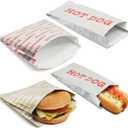 Stockroom Plus Hamburger & Hot Dog Wrappers - Grease-Resistant Concession Stand Supplies - Insulated Hot Dog Bags - Quick-ID Sandwich Wrapping Paper - 300 Piece Pack, Red Paper, Rectangular
