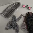 MOVINPE Grim Reaper Costume Set for Men Adults Halloween Outfit– Hooded Cloak with Skull Mask, Skeleton Gloves, Scythe, Tattoos, Fake Chain, Glasses & Lantern Keychain Cosplay