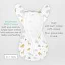 Amazing Baby Transitional Swaddle Sack, Arms Up Half-Length Sleeves & Mitten Cuffs, Swaddle for Newborn Transition to Baby Sleep Sack Wearable Blanket, Large, 6-9 mo, 21-24 lb, Blue Tiny Elephants