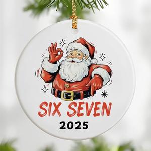 Funny Christmas Ornament 2025, Funny 67 Ornament, 6 7 Meme, 6 7 Christmas Ornaments, Gen Alpha Xmas Gift, 67 Gift, Stocking Stuffers for Teens Pack of 2