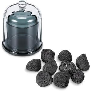 Navaris Lava Stone Volcano Diffuser Glass Waterless Diffuser for Essential Oils - No Electricity Portable Aromatherapy - for a Calming Fragrant Living Space
