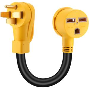 Relaxweex 1FT Dryer Adapter Compatible with NEMA 240v 50 Amp Male Plug 30 Amp Female Receptacle Heavy Duty Generator EV Charger Power Cord Plug Adapter, Etl Listed(4 Prong to 3 Prong,14-50p to 6-30r)