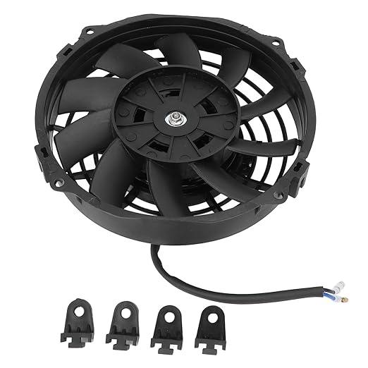 Aramox Radiator Fan, 7 Inch Universal Electric Radiator Cooling Fan 10 Blades Slim Fan Push Pull DC 12V Black for Cars 2 Packs