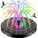 SZMP Solar Water Fountain, 2026 Upgrade 3.5W Solar Bird Bath Fountain Pump with Color LED Lights, 7 Nozzles & 4 Fixed Rods for Garden, Patio, Pond, Pool, Fish Tank, Outdoor Water Feature