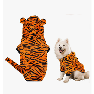 Yookat Halloween Dog Tiger Costume Pet Tiger Costume Hooded Pet Cosplay Clothes For Big Dogs