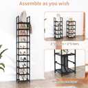 LANTEFUL Tall Narrow Shoe Rack for Entryway, 10-Tier Sturdy Metal Shoe Shelf Storage 10-15 Pairs of Shoes and Boots, Space Saving Corner Shoe Rack Organizer for Closet,Doorway,Garage,Living Room