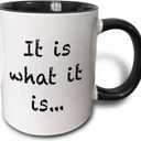 3dRose It is what it is 11oz Two-Tone Black Mug