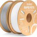ELEGOO Rapid PETG Filament 1.75mm White & Gray 2KG, High Speed 600mm/s 3D Printer Filament Dimensional Accuracy +/- 0.02 mm, 1kg Cardboard Spool(2.2lbs) Fits for Most FDM 3D Printers
