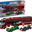 LEGO City F1 Truck with RB20 & AMR24 F1 Car Toys - Model Car Building Toy Set for Kids, Boys and Girls, Ages 8+ - Formula 1 Collectible for Fans - Gift Idea for Birthdays - 60445