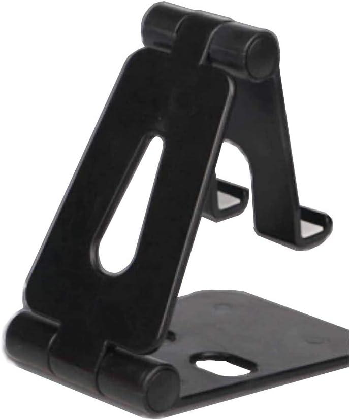 USSJ Cell Phone Stand for PhonesAdjustable Desktop Phone Holder Compatible with All Phones, Cell Phone Holder for Desk to Free Your Hand (Black)