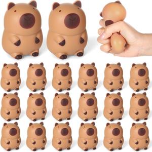 20 Pieces Capybara Squeeze - Capybara Party Favors Funny Stress Relief Balls Fidget Sensory for Office Gifts Adults Women Men Farm Animal Birthday Party Favors Goodie Bags Stuffers