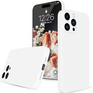 Compatible with iPhone 15 Pro Max Case White, Liquid Silicone Case Full Body Shockproof with Anti-Scratch Microfiber Lining Protective Phone Case Cover for iPhone 15 Pro Max 6.7inch (White)