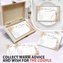 50 Pcs Advice and Wishes for the Mr and Mrs Cards in Box - Bridal Shower Guest Book - Perfect for Newlywed Games, Reception Decor, Engagement Parties & Anniversary Wishes(Champagne) - B03