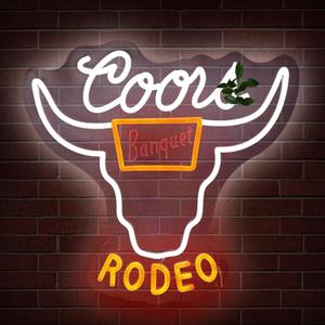 Western Decor Cowboy Neon Sign - 9 Brightness Adjustments Usb Powered, Cow Skull Light, Sign Beer, Bar Club Bull Led Wall Decor