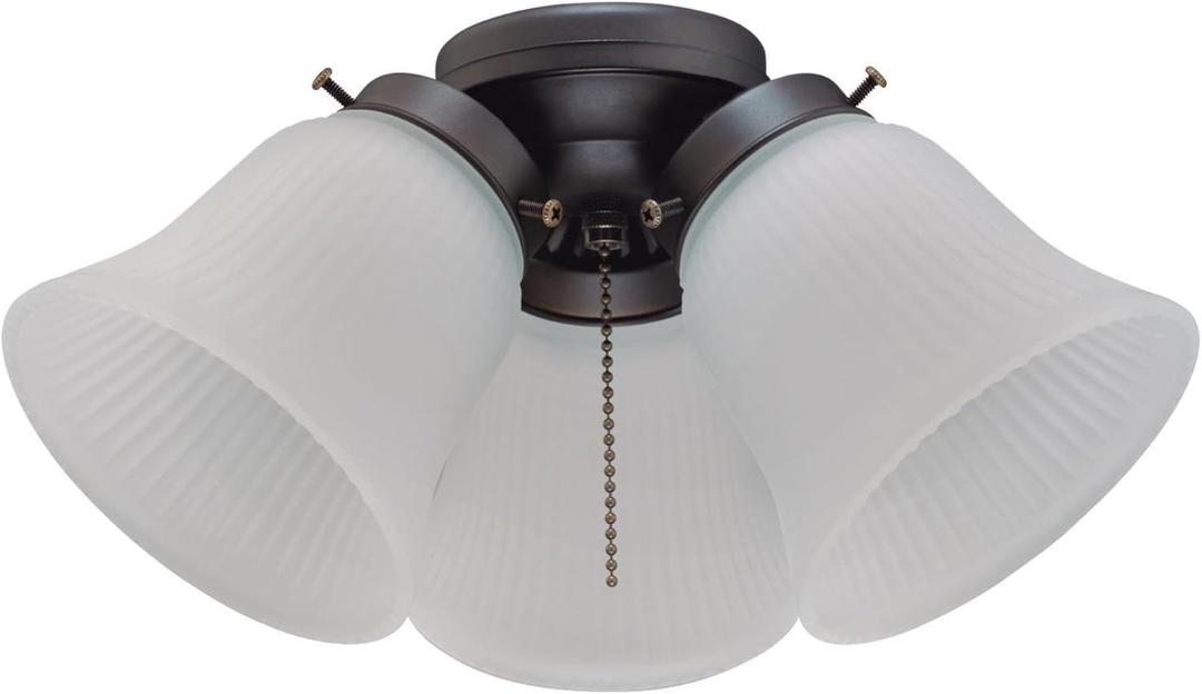 Westinghouse 7785000 Three-Light Led Cluster Ceiling Fan Light Kit, Oil Rubbed Bronze Finish with Frosted Ribbed Glass , White ((Pack of 1))