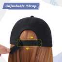 Hat Wigs for Women Baseball Cap with Hair Extensions Short Straight Bob Hairstyle Caps with Hair Attached Adjustable Baseball Cap Wig for Daily Party(12inch)