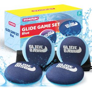 SYNCFUN 4 Pcs Skip Water Balls,Splash Water Bouncing Balls with Mesh Bag, Beach Toys for Kids, Pool Toys for Friends and Family, Fly Swimming Game Adults, Boys,Teens, Great for All Ages