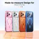 Magnetic for iPhone 17 Pro Max Case with Glitter Integrated Lens Protection, [Glossy Bumper & Shiny Magnetic Ring] [Compatible with Magsafe] Cute Women Girly Phone Case for iPhone 17 Pro Max Silver