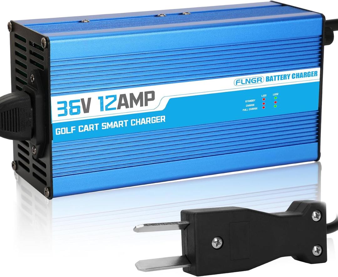 12 Amp 36 Volt Golf Cart Battery Charger for Yamaha EZGO (Lead-Acid) Club Car,12 Amp Smart Charger with Trickle Charge,Crowfoot Plug,36 Volt Golf cart Charger