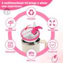 40oz Flip Straw Pro Lid for Stanley, 2025 NEW Leak Proof Lids Replacement for Stanley Quencher and ProTour, No Spill Dust-proof Tumbler Cover Cap Removable Top for 40oz StanleyAccessories,Rose*2