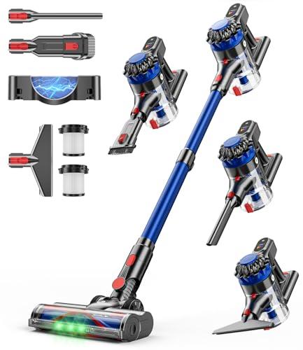 KARDV Cordless Vacuum Cleaner, 500W/40Kpa Vacuum Cleaners for Home, 60Mins Stick Vacuum with LED Display, Anti-Tangle & Wall Mount Charging, 8 in 1 Lightweight Vacuum for Hard Floors Carpet Pet Hair