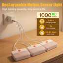 6 Pack Rechargeable Motion Sensor Stair Lights Indoor, Automatic Activated LED Night Light Wireless Battery Powered Portable Hallway Step Toilet Closet Lamp for Bedroom Kitchen