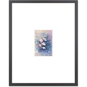 ZZFQXZ 16x20 Picture Frame Black Solid Wood 5x7in Pictures Frame with White mat or 16x20in Photo Frame Wall Home Decoratio (F22B1620W57)