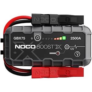 NOCO Boost X GBX75: 2500A UltraSafe Jump Starter – 12V Lithium Battery Booster Pack, Portable Jump Box, Power Bank & Jumper Cables - for 6.5L Gas and 4.0L Diesel Engines