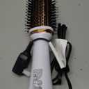 Plavogue Dual Voltage Blow Dryer Brush for European Travel,110V-240V Hot Air Brush with Volumizer, Negative Ionic Anti-Frizz - Styling Brush with Ceramic Coating for Long/Mid Hair Types, Oval Shape (White Gold)