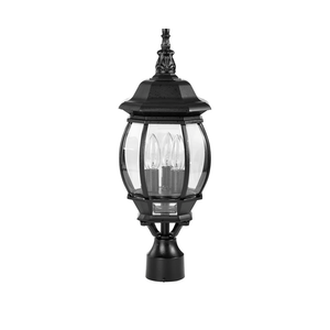 NUVO 60/899 Central Park Outdoor 3-Light Post Lantern, 60 Watts/120 Volts (Black), 21 x 7.4 Inches