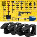 PSLER Quick-Release Rubber Clamps Mount Shovel Axe Holder Mount for Truck Bed Roof Rack Trailer Off-Road Vehicle UTV Universal for Diameter Tools 1-1/5"~1-1/2" 4pc Black
