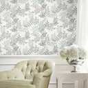 3 x Ismoon Vintage Peel and Stick Wallpaper Floral Removable Wallpaper Boho Grey Contact Paper Sage Green Leaf Self Adhesive Decorative Wall Paper for Bathroom Cabinets Decor Vinyl 16.1inx78.7in (White)