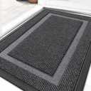 OLANLY Front Door Mat Indoor Outdoor Entrance, Waterproof All-Season, All-Weather Doormat, Sturdy Natural Rubber, Fade Resistant, Low Profile, Easy Clean Patio Porch Entryway Mat, 36x24, Grey