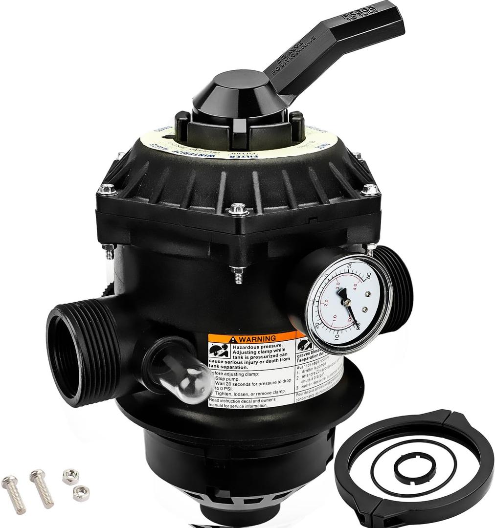 1-1/2-Inch 6-Way Clamp Style Valve Fit for Pentair Meteor/Sand Dollar/Tagelus/Sta-Rite Cristal-Flo II Pool and Spa Sand Filter, Multi-Port Valve for Pentair-262506
