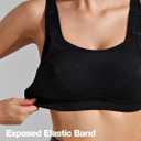 Wingslove Womens Sports Bras High Impact Adjustable Wireless Plus Size Sports Bra Full Figure Large Bust Workout Running Bra (36DD, Black)