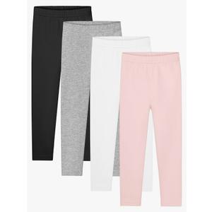 Resinta 4 Packs Toddler and Baby Girls Cotton Leggings Full Length Pants Stretchy Soft Tights Pants for Kids, 9-10Y