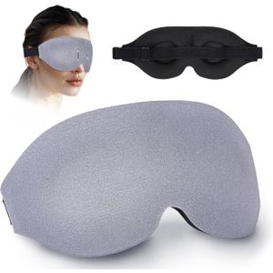 Sleep Mask  3D Contoured Eye Mask for Sleeping, Adjustable Strap, Memory Foam, Lightweight & Breathable Blindfold for Travel, Naps, Meditation