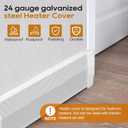 Upgraded 2 FT Baseboard Heater Cover with Left and Right Endcaps, Galvanized Steel Easy Slip-On Heater Cover for Replacing Old and Rusty Looking Electric and Hydronic Base board Heat Covers