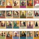 Resurhang 24 Pack Catholic Posters Set Catholic Classroom Decor 8 x 10 in Bible Virtues Quotes from Saints Christian Posters Sunday School Decorations for Learning Space Faith Bulletin Board Gift