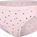 Hanes Big Bikini Underwear, Stretch Cotton Panties for Girls, Assorted, 12-Pack, Black, Nude, Grey, White, Dot Print, Stripe Print, Star Print, Size 12