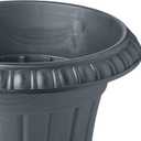 Arcadia Garden Products PL00GY Classic Traditional Plastic Urn Planter Indoor/Outdoor, 16" x 18", Gray