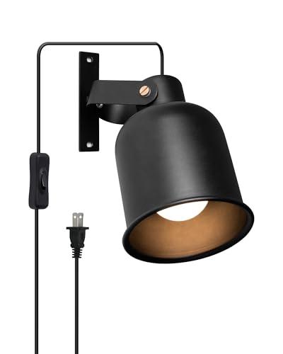Aisilan Plug-in Wall Sconce Lighting, Adjustable Wall Light for Bedroom Bedside, Modern Indoor Wall Sconce for Reading with Cord, Easy Install 7W 3000K Bulb for Living Room Hallway