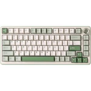 YUNZII B75 PRO Wireless Mechanical Keyboard,75% Layout with Knob,Hot Swap Gasket Structure,Creamy Pre-lubed Switches,RGB Backlit,Bluetooth/Type-C/2.4G for Win/Mac (Matcha Green, Milk Switch)