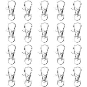 Swivel Snap Hooks Premium Metal Lobster Claw Trigger Clasps for Lanyard Keychain Rings Bag Purse Tag Jewelry Making DIY Crafts (20pcs Length: 1.36inch(34.5mm) Inside Width: 0.36inch(9mm) Silver)