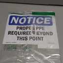 (2 Pack) Proper PPE Required Beyond This Point OSHA Notice Sign 10 Inch X 7 Inch Vinyl Label Decal Sticker Weather Resistant, UV Protected for Workplace, Business, Construction Site, Made in the USA