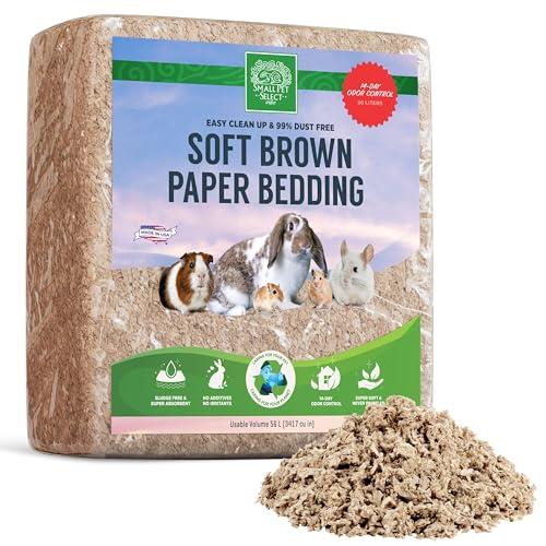 Small Pet Select Premium Small Animal Bedding, Natural Soft Paper Bedding for Small Indoor and Outdoor Pets, Made in USA, 56 L Pack,Beige