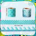 Nezyo 2 Rolls Ocean Waves Bulletin Board Border 98 Feet Blue Turquoise Scallops Bulletin Board Trim Paper Ocean Beach Decorations Under The Sea Back to School Classroom Office Chalkboard Decorations